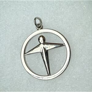 Vintage Tiffany & Co Sterling Silver Manpower Charm Pendant With Box Fathers Day